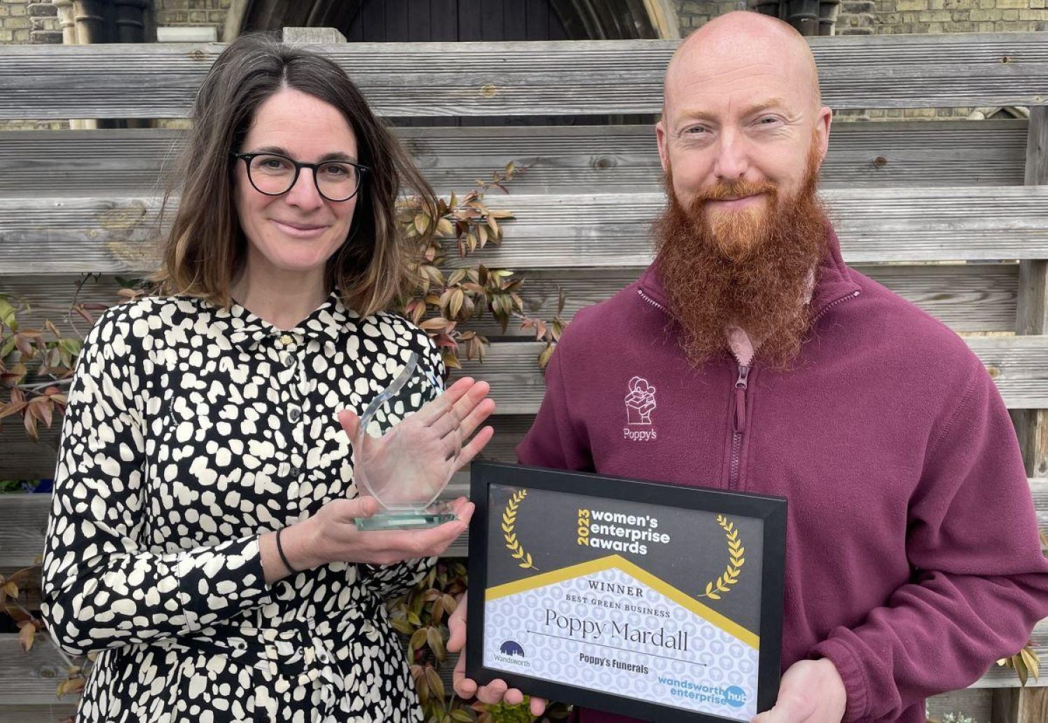Poppy's team with our Wandsworth best green business award