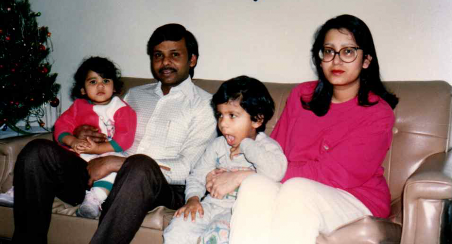 Abner with his wife and children