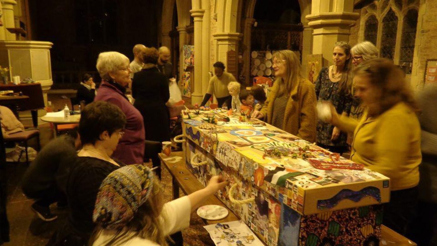 Coffin Club group decorating coffin