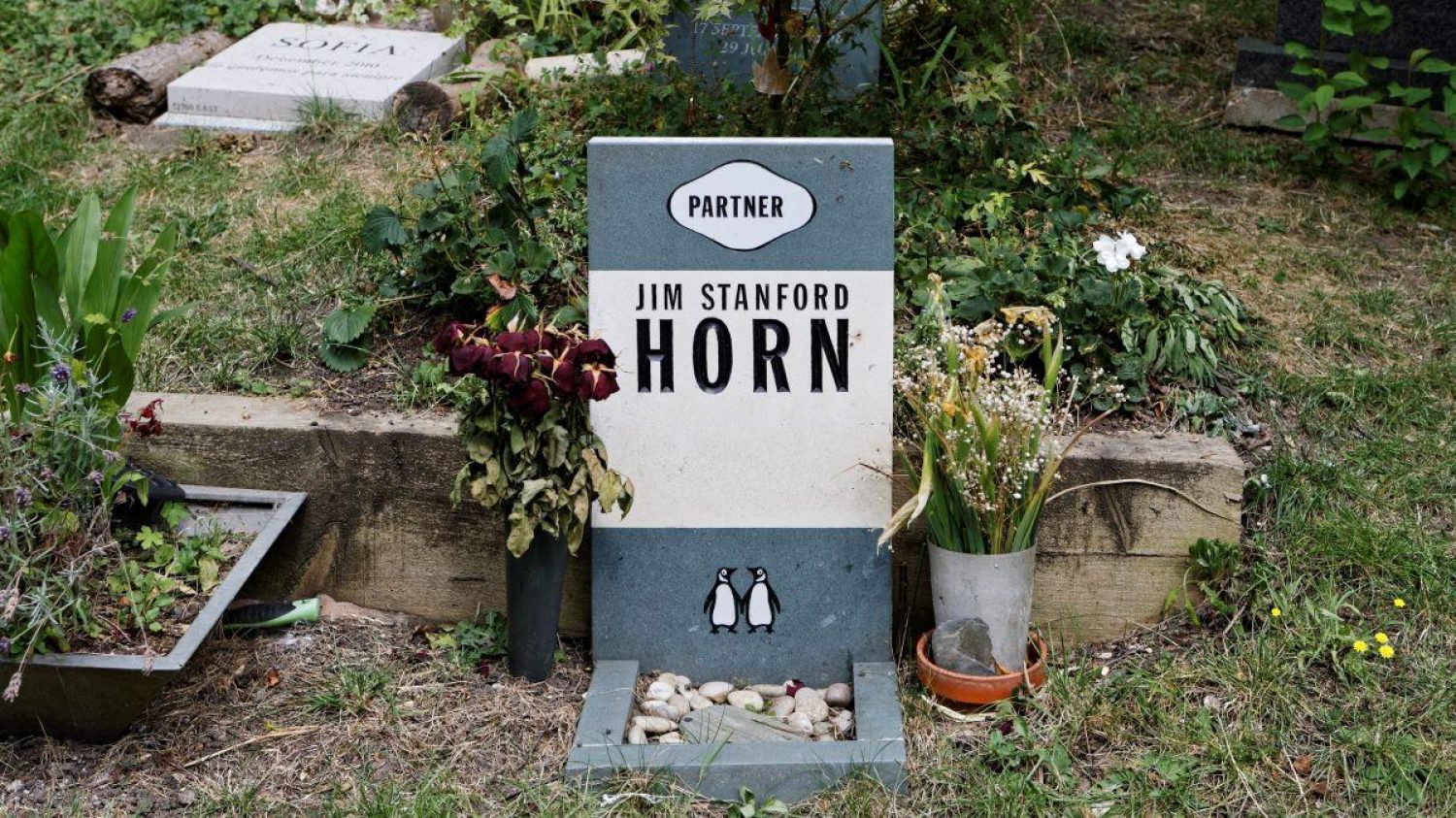 Jim Stanford Horn's grave, to look like Penguin Book cover