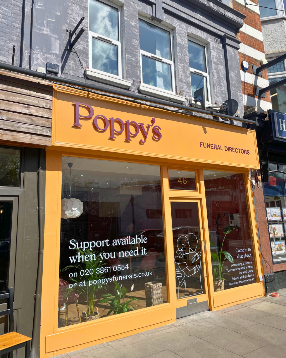 poppy's funeral directors shop in Raynes Park