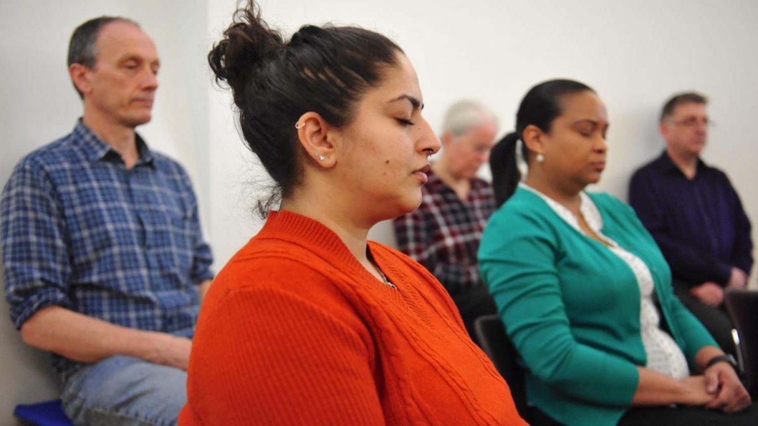 People at a Quaker funeral