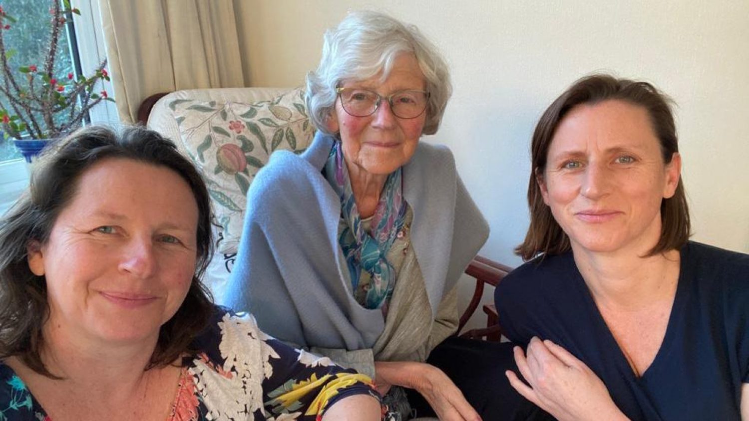 Sisters Jennifer and Rebecca with mum Joan