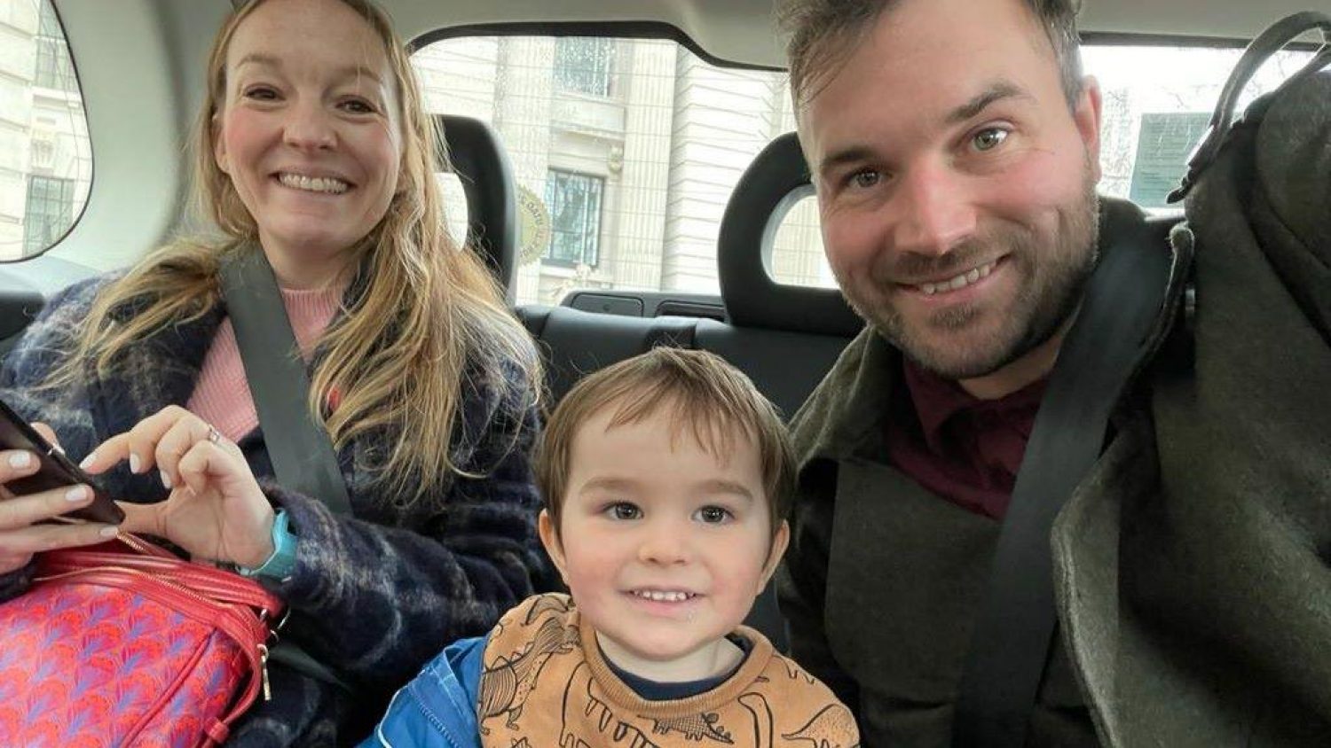 Two year Teddy and his parents Georgina and Silas