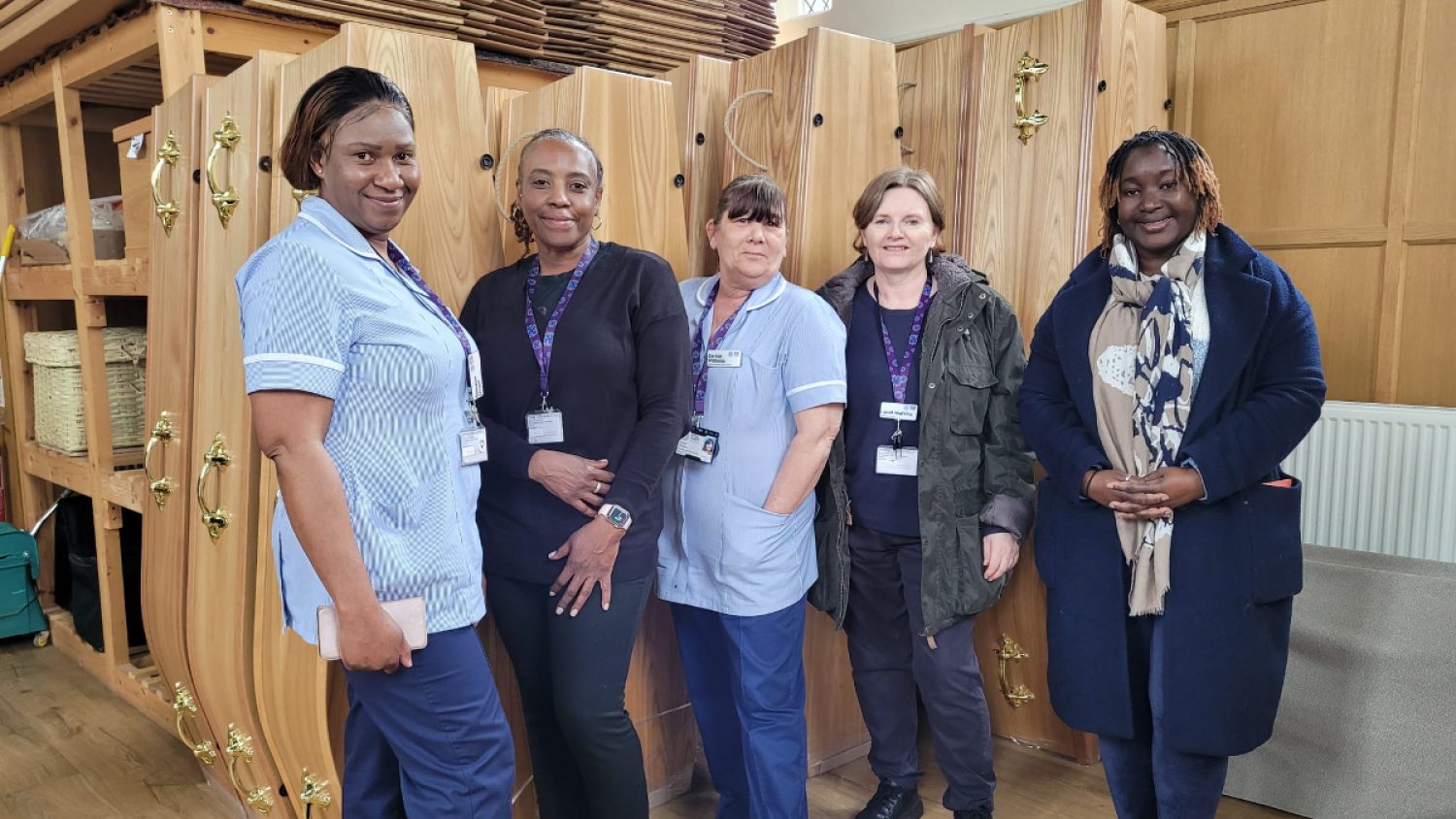 Staff from Trinity hospice in Poppy's mortuary