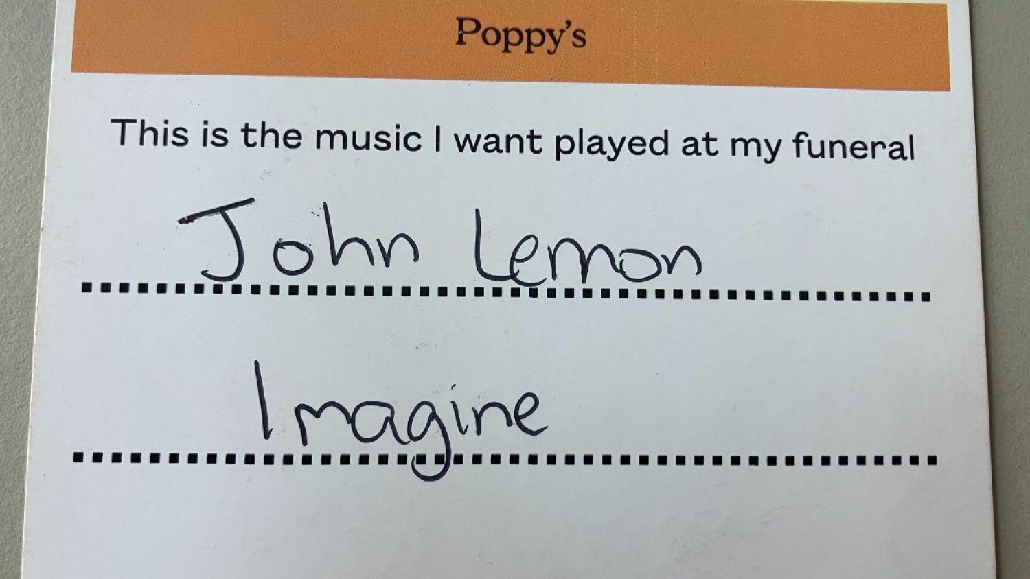 This is the music I want played at my funeral: John Lennon, Imagine