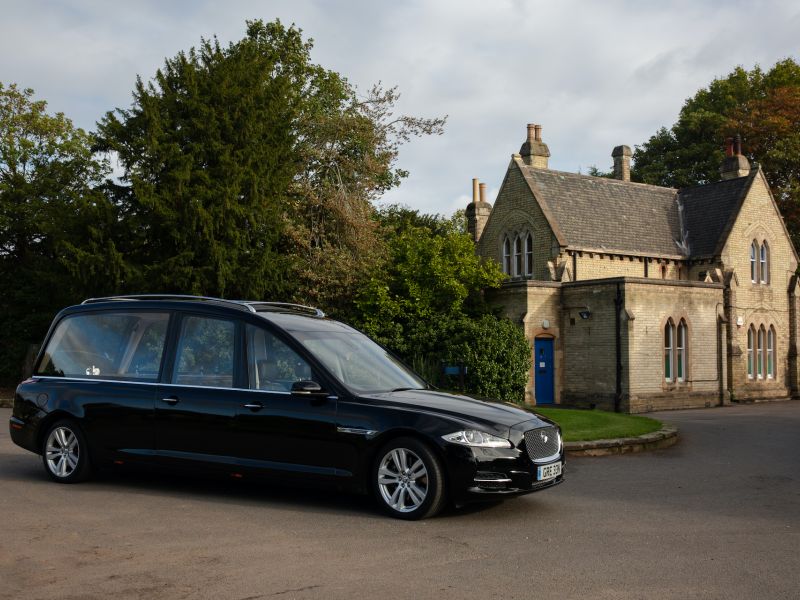 Traditional black hearse