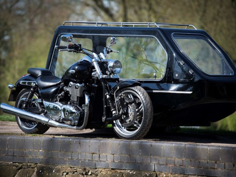 Motorcycle side car hearse