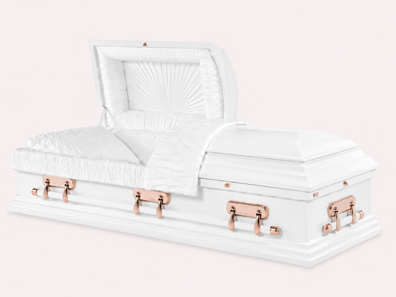 Solid poplar white casket 2