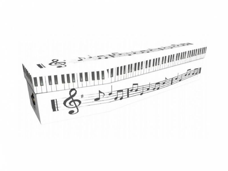 Piano keyboard and music coffin