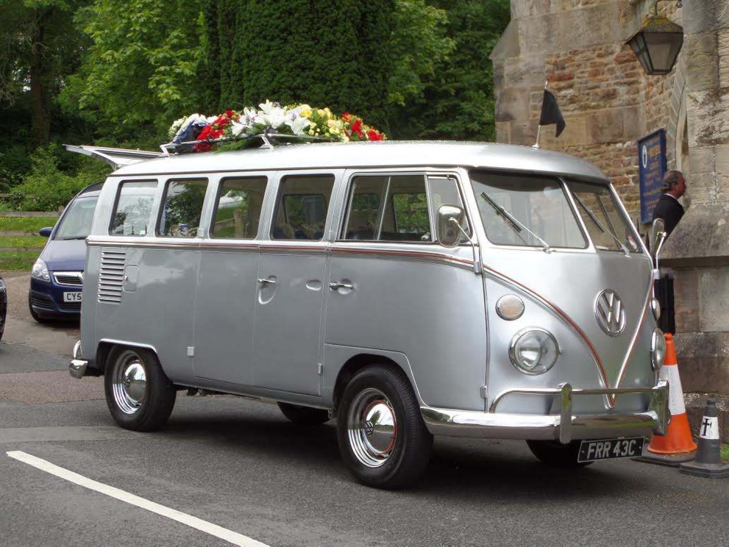 Classic silver VW campervan hearse | Poppy's funerals | London funeral directors