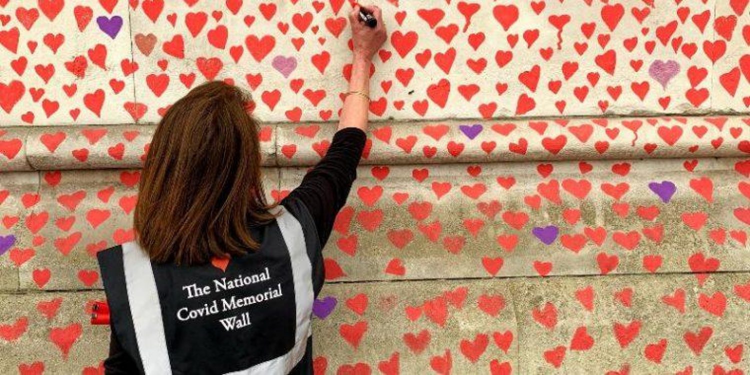 Fran Hall at the National Covid Memorial Wall